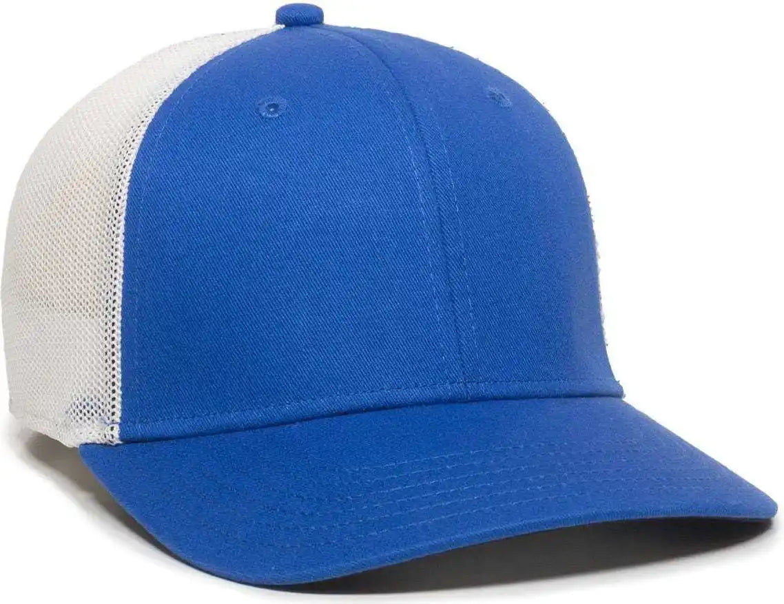 Oc Sports Rgr-360m Adjustable Mesh Back Cap - Royal White - 6 7/8’’ - 7 1/2’’