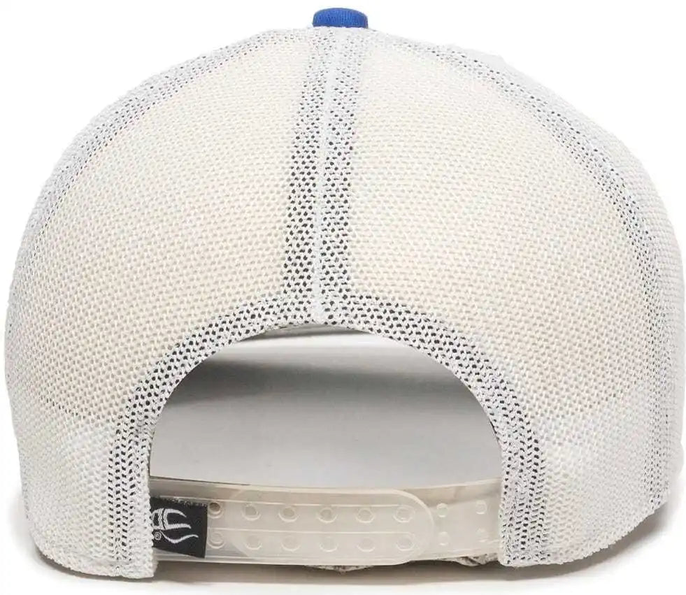 Oc Sports Rgr-360m Adjustable Mesh Back Cap - Royal White - 6 7/8’’ - 7 1/2’’