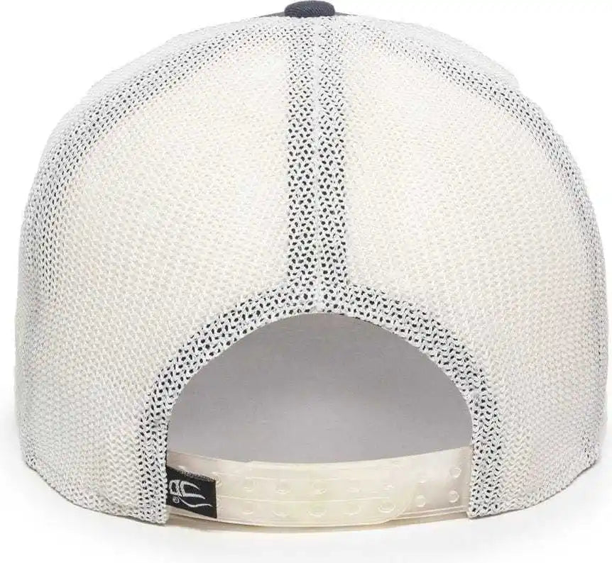 Oc Sports Rgr-360m Adjustable Mesh Back Cap - Slate White - Navy / 6 7/8’’ - 7 1/2’’