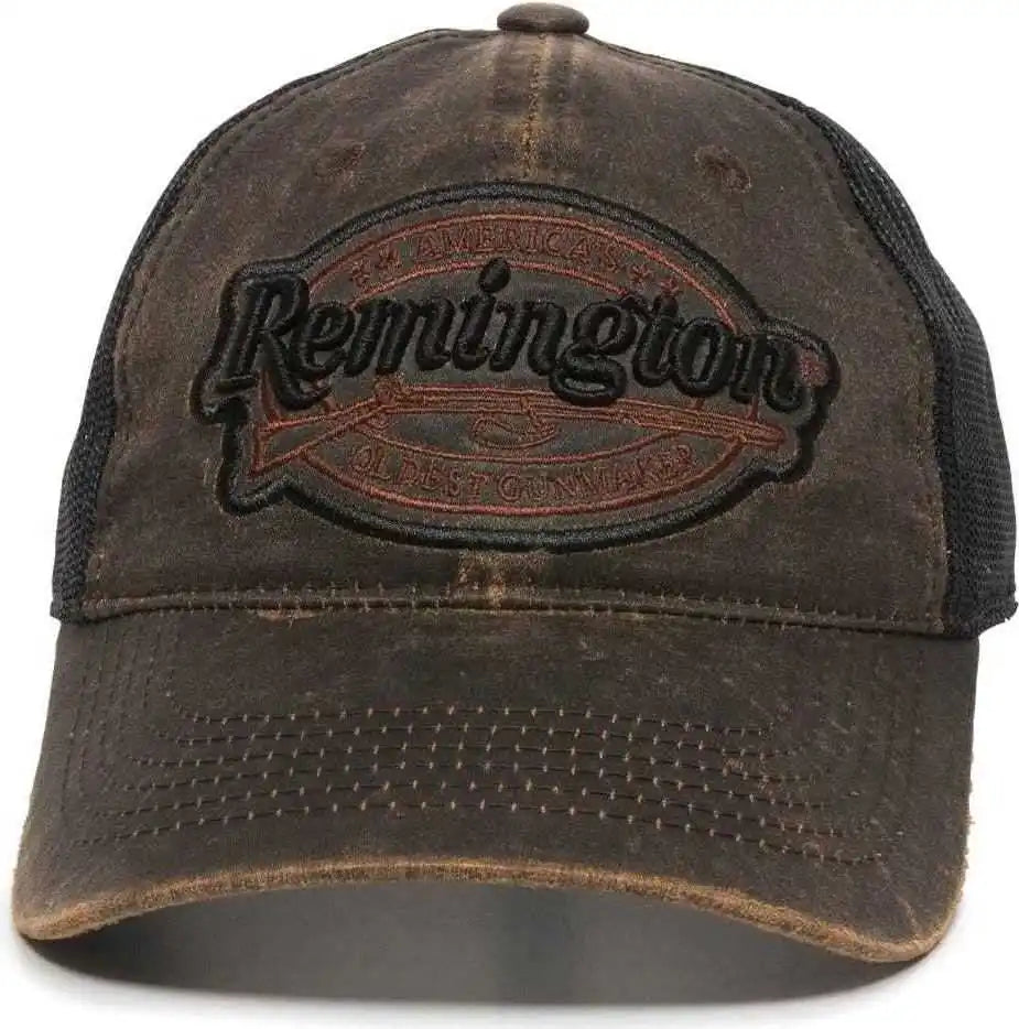 Oc Sports Rm17a Weathered Cotton Mesh Back Cap - Dark Brown Black - 6 7/8’’ - 7 1/2’’