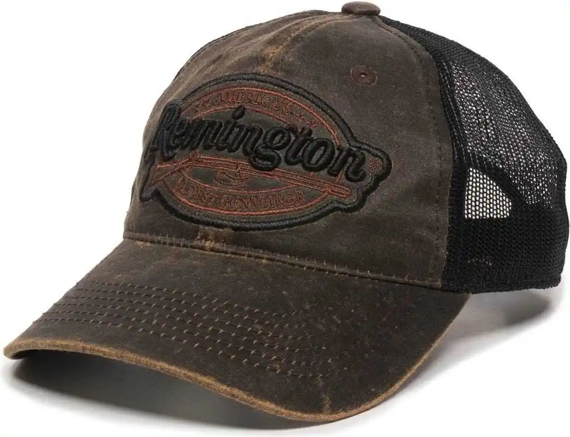 Oc Sports Rm17a Weathered Cotton Mesh Back Cap - Dark Brown Black - 6 7/8’’ - 7 1/2’’