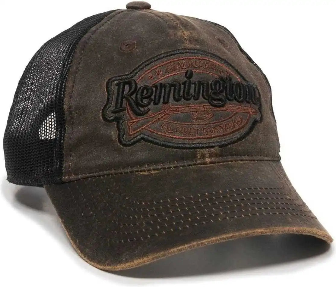 Oc Sports Rm17a Weathered Cotton Mesh Back Cap - Dark Brown Black - 6 7/8’’ - 7 1/2’’