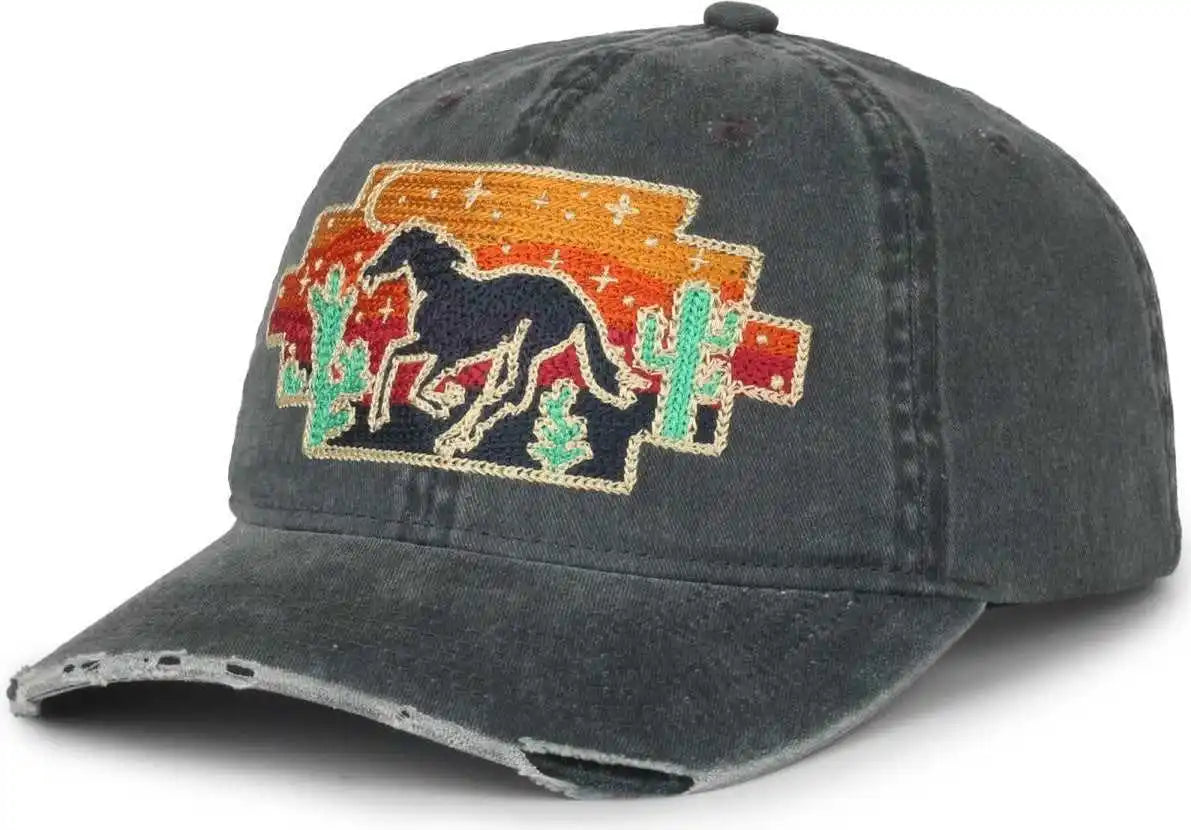 Oc Sports Rmblr-02 Wild Mustang Patch Cap - Black - Ladies
