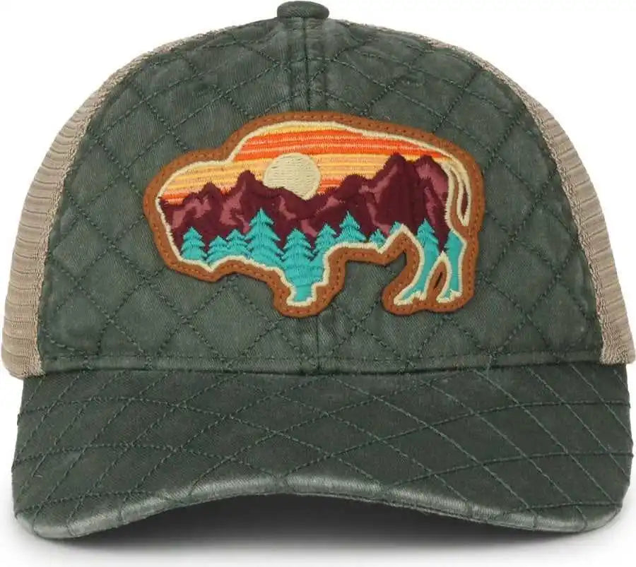 Oc Sports Rmblr-03 Baffalo Patch Cap - Dark Green Khaki - Forest / Ladies