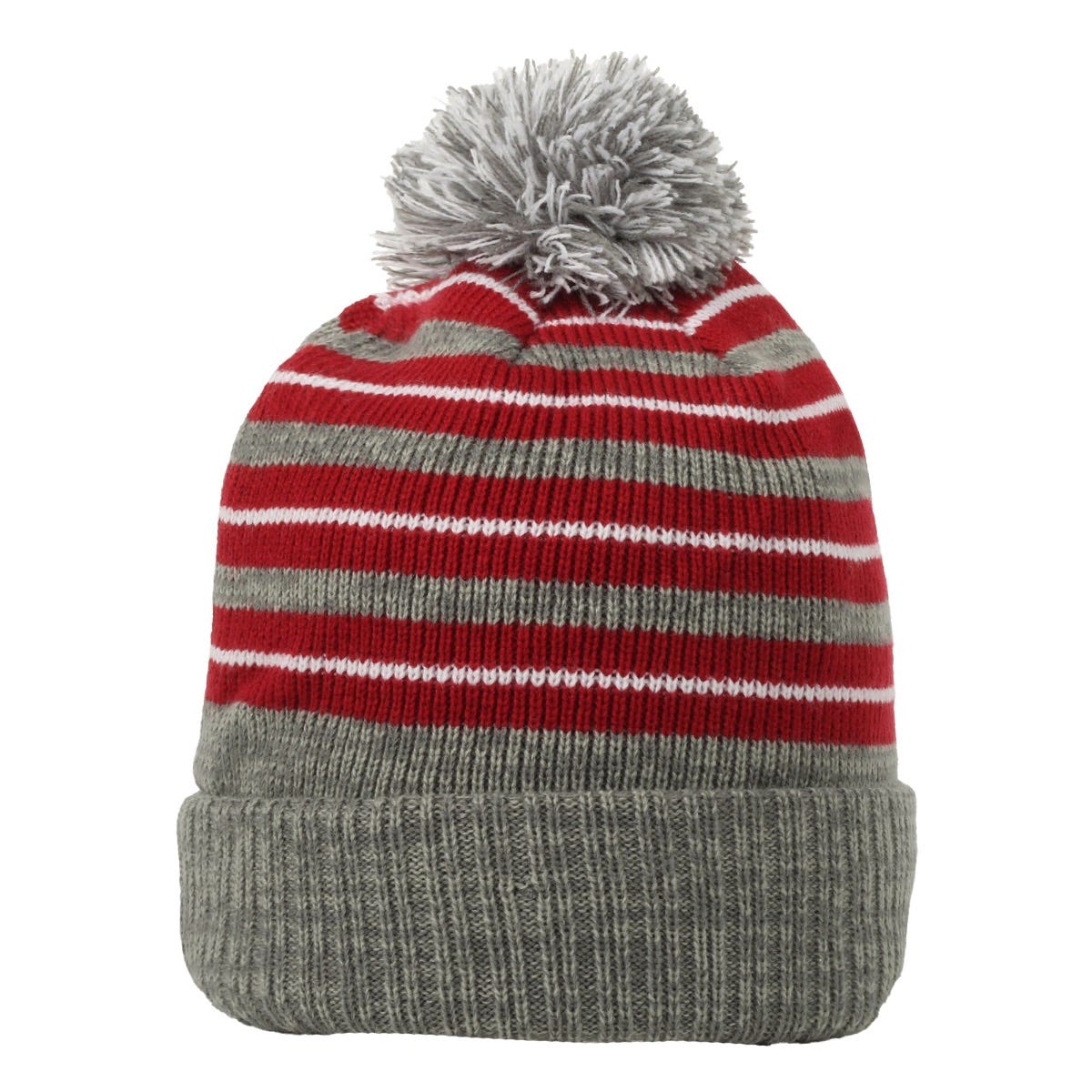 Oc Sports Rp-100 Removable Pom Watch Cap - Cardinal Grey White