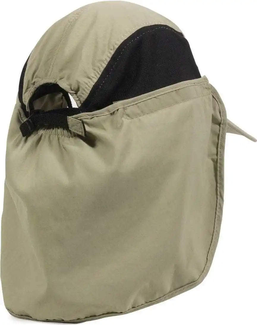 Oc Sports Rr-002 Adjustable Cap with Neck Flap - Khaki Black - 6 7/8’’ - 7 1/2’’
