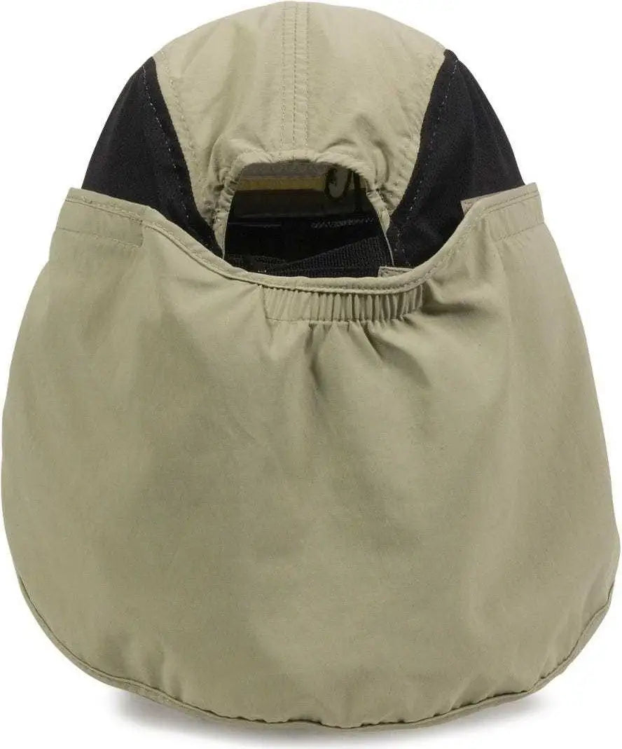 Oc Sports Rr-002 Adjustable Cap with Neck Flap - Khaki Black - 6 7/8’’ - 7 1/2’’