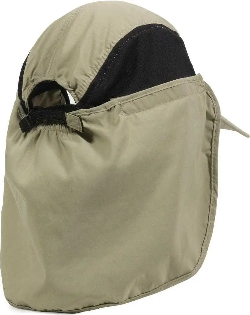 Oc Sports Rr-002 Adjustable Cap with Neck Flap - Khaki Black - 6 7/8’’ - 7 1/2’’