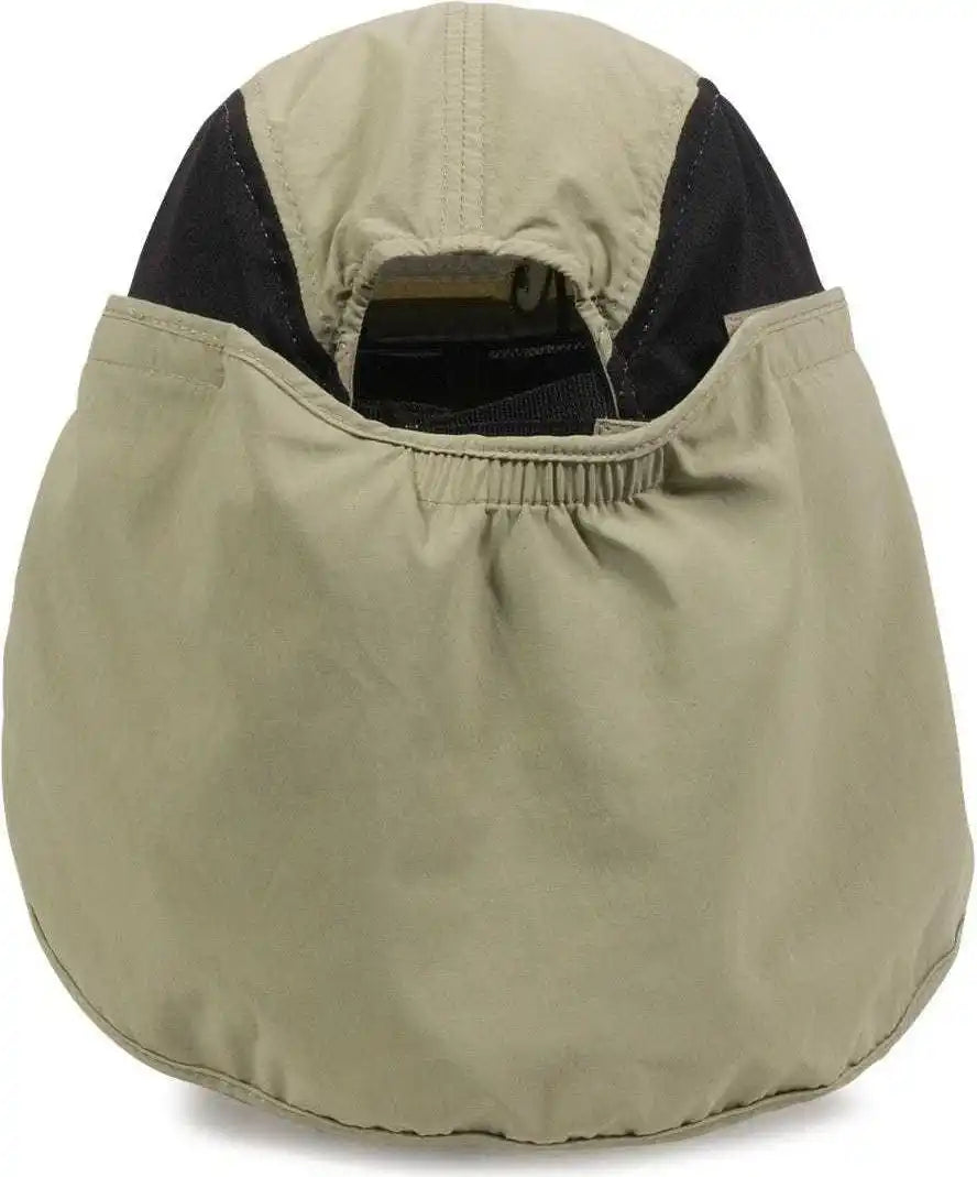 Oc Sports Rr-002 Adjustable Cap with Neck Flap - Khaki Black - 6 7/8’’ - 7 1/2’’