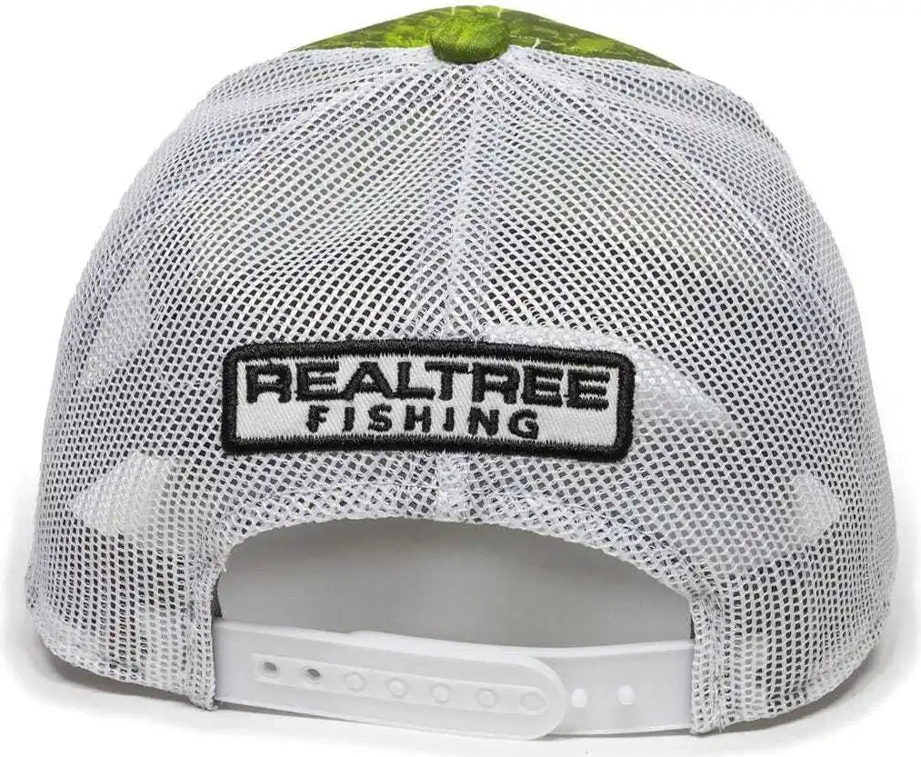 Oc Sports Rt06a Adjustable Mesh Back Cap - Realtree Fishing Dark Lime White - 6 7/8’’ - 7 1/2’’
