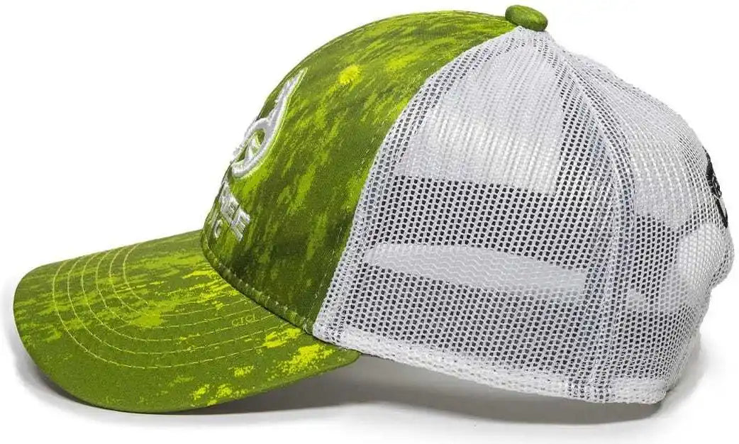Oc Sports Rt06a Adjustable Mesh Back Cap - Realtree Fishing Dark Lime White - 6 7/8’’ - 7 1/2’’
