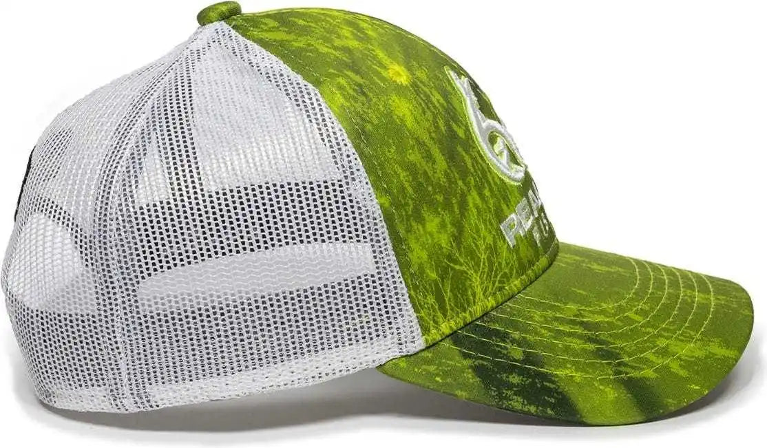 Oc Sports Rt06a Adjustable Mesh Back Cap - Realtree Fishing Dark Lime White - 6 7/8’’ - 7 1/2’’