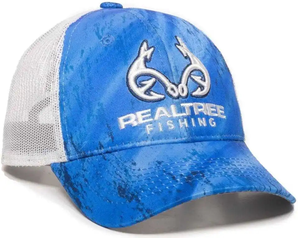 Oc Sports Rt06a Adjustable Mesh Back Cap - Realtree Fishing Light Blue White - Columbia / 6 7/8’’ - 7 1/2’’