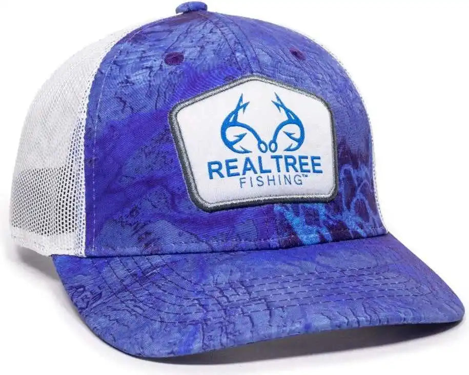 Oc Sports Rtf03a Realtree Series Cap - Fishing Wav3 White - 6 7/8’’ - 7 1/2’’