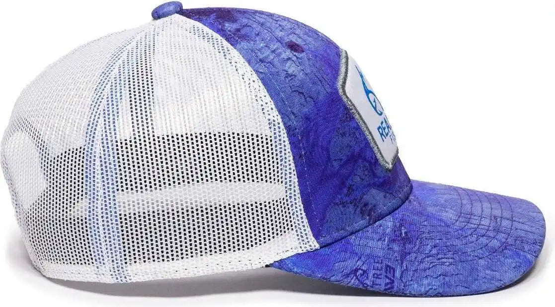 Oc Sports Rtf03a Realtree Series Cap - Fishing Wav3 White - 6 7/8’’ - 7 1/2’’