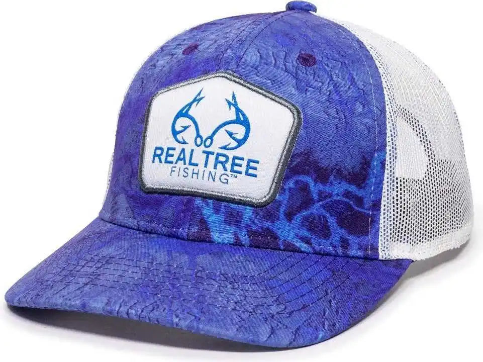 Oc Sports Rtf03a Realtree Series Cap - Fishing Wav3 White - 6 7/8’’ - 7 1/2’’