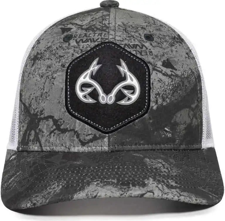 Oc Sports Rtf04a Structured Mesh Back Cap - Realtree Fishing Wav3 Mirage Gray White - 6 7/8’’ - 7 1/2’’