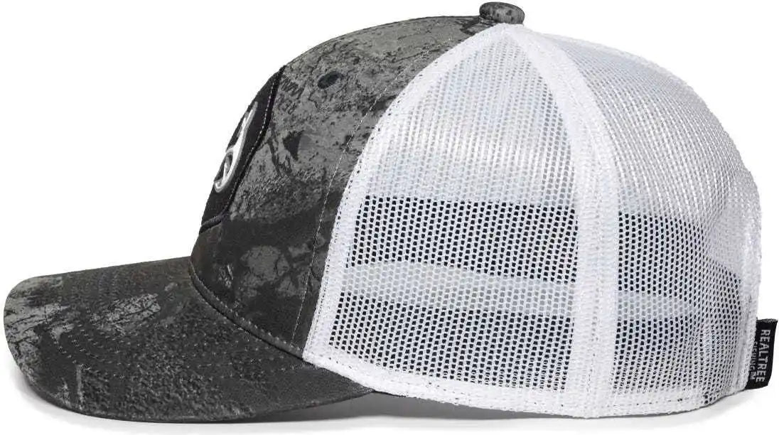 Oc Sports Rtf04a Structured Mesh Back Cap - Realtree Fishing Wav3 Mirage Gray White - 6 7/8’’ - 7 1/2’’