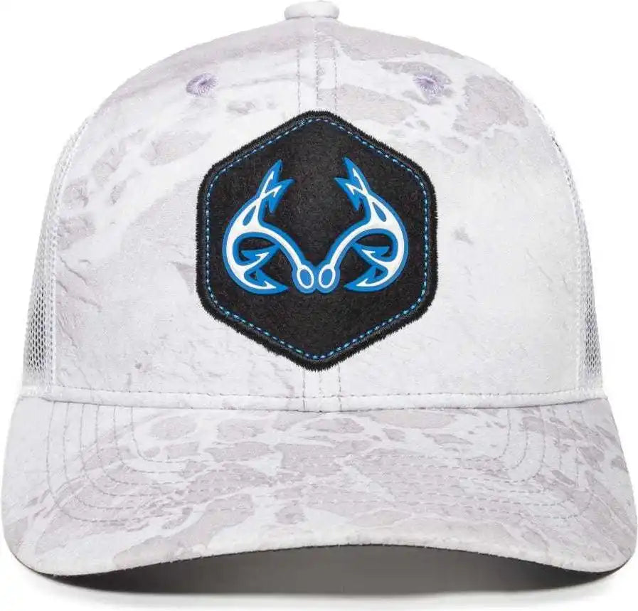 Oc Sports Rtf04a Structured Mesh Back Cap - Realtree Fishing Wav3 White - 6 7/8’’ - 7 1/2’’