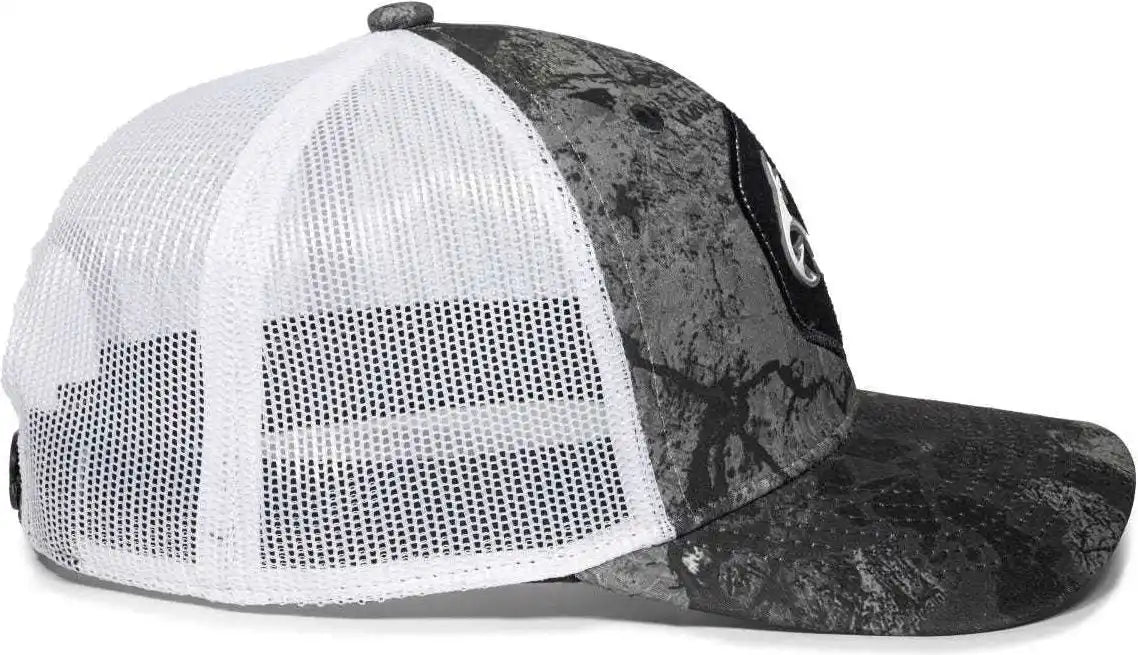 Oc Sports Rtf04a Structured Mesh Back Cap - Realtree Fishing Wav3 Mirage Gray White - 6 7/8’’ - 7 1/2’’