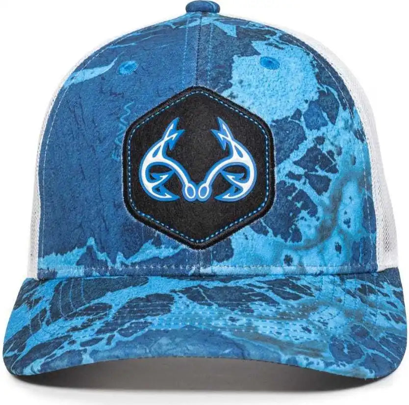 Oc Sports Rtf04a Structured Mesh Back Cap - Realtree Fishing Wav3 Provence Blue White - 6 7/8’’ - 7 1/2’’