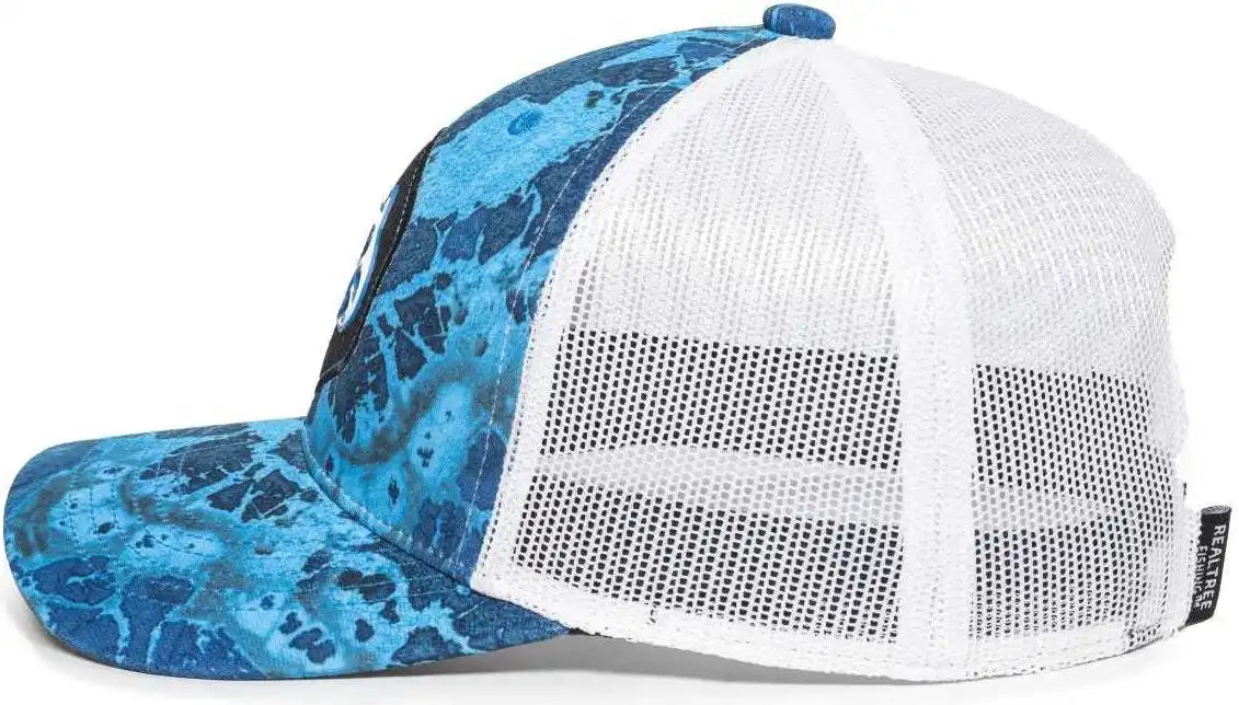 Oc Sports Rtf04a Structured Mesh Back Cap - Realtree Fishing Wav3 Provence Blue White - 6 7/8’’ - 7 1/2’’