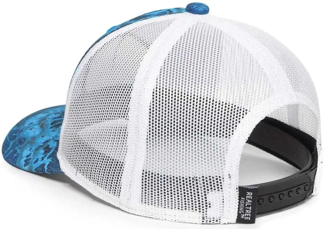 Oc Sports Rtf04a Structured Mesh Back Cap - Realtree Fishing Wav3 Provence Blue White - 6 7/8’’ - 7 1/2’’