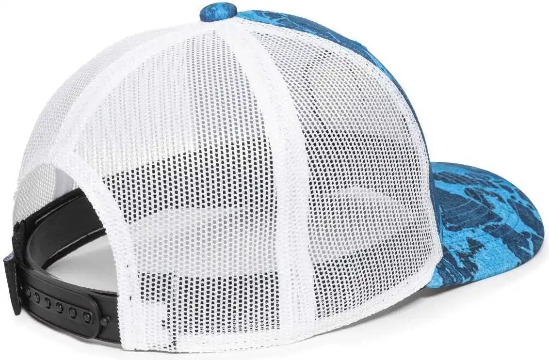 Oc Sports Rtf04a Structured Mesh Back Cap - Realtree Fishing Wav3 Provence Blue White - 6 7/8’’ - 7 1/2’’