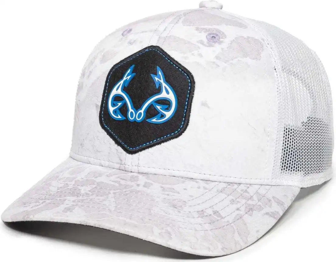 Oc Sports Rtf04a Structured Mesh Back Cap - Realtree Fishing Wav3 White - 6 7/8’’ - 7 1/2’’