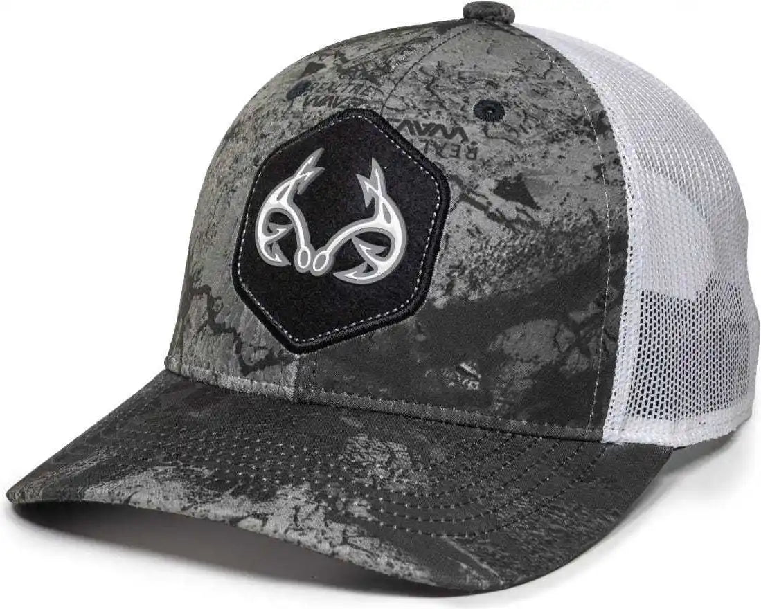 Oc Sports Rtf04a Structured Mesh Back Cap - Realtree Fishing Wav3 Mirage Gray White - 6 7/8’’ - 7 1/2’’