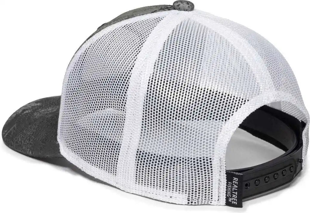 Oc Sports Rtf04a Structured Mesh Back Cap - Realtree Fishing Wav3 Mirage Gray White - 6 7/8’’ - 7 1/2’’