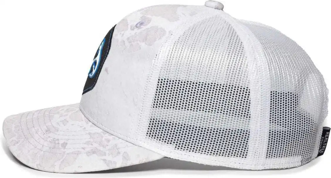Oc Sports Rtf04a Structured Mesh Back Cap - Realtree Fishing Wav3 White - 6 7/8’’ - 7 1/2’’