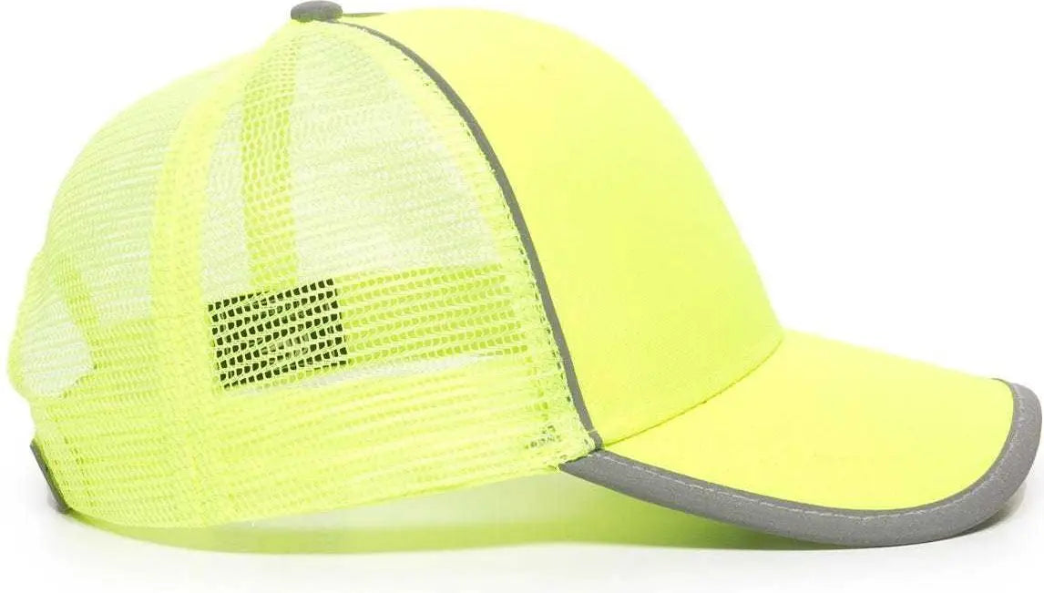 Oc Sports Saf-300m Adjustable Mesh Back Cap - Safety Yellow - 6 7/8’’ - 7 1/2’’