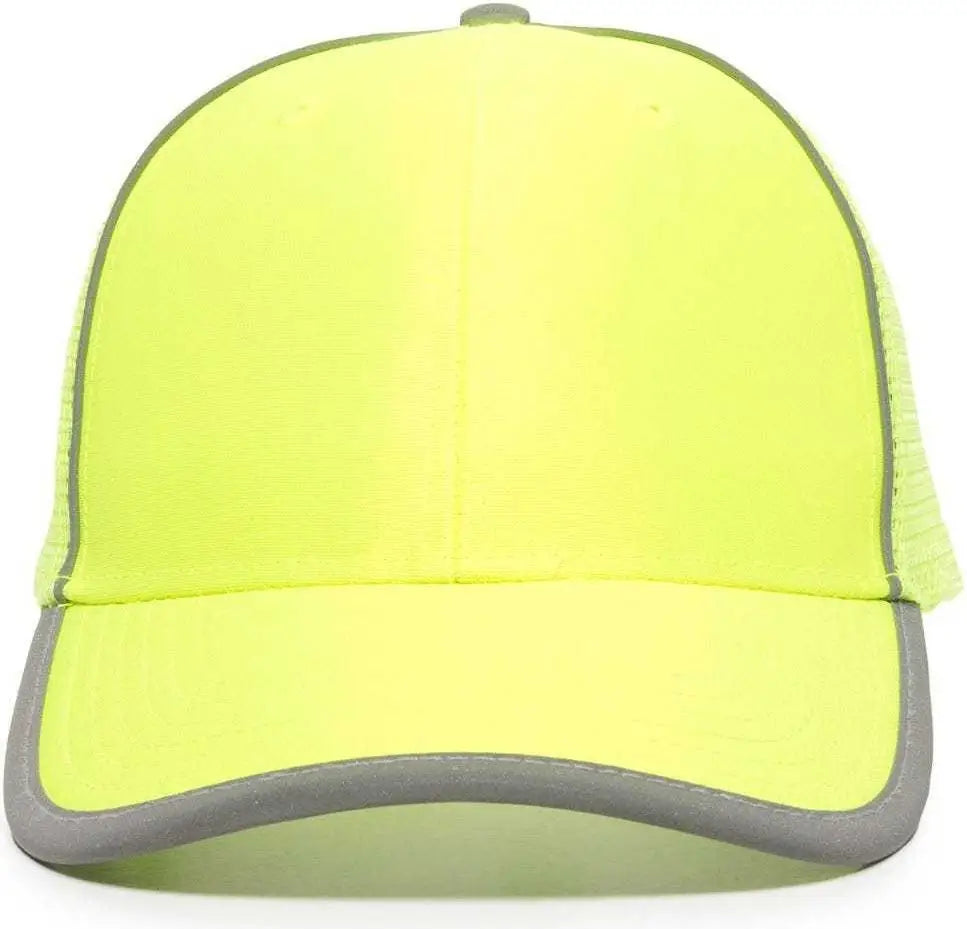 Oc Sports Saf-300m Adjustable Mesh Back Cap - Safety Yellow - 6 7/8’’ - 7 1/2’’
