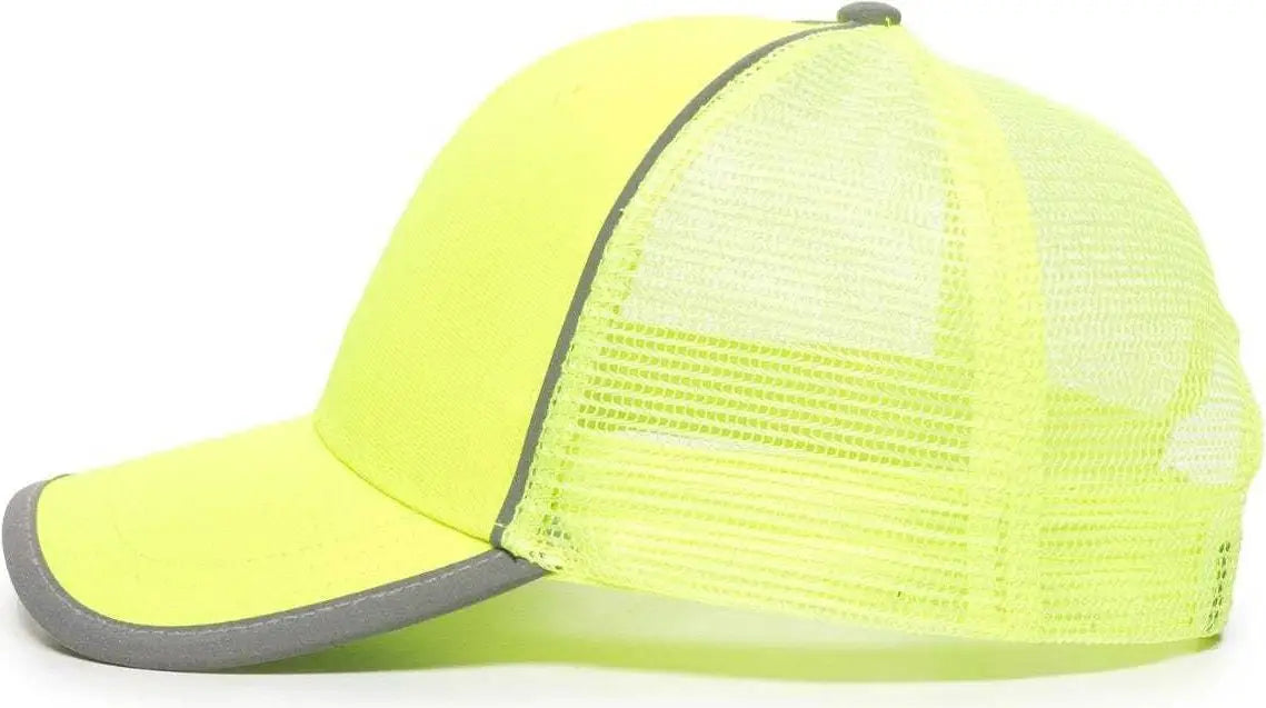 Oc Sports Saf-300m Adjustable Mesh Back Cap - Safety Yellow - 6 7/8’’ - 7 1/2’’