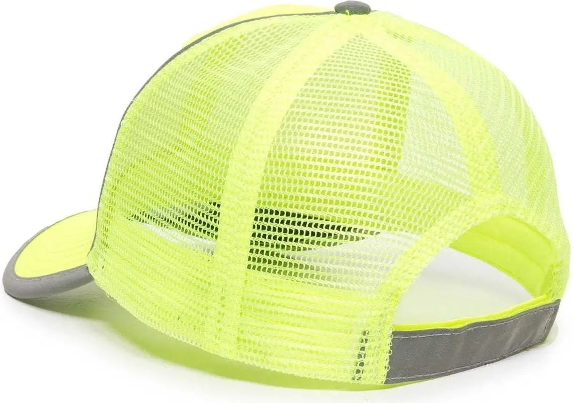 Oc Sports Saf-300m Adjustable Mesh Back Cap - Safety Yellow - 6 7/8’’ - 7 1/2’’