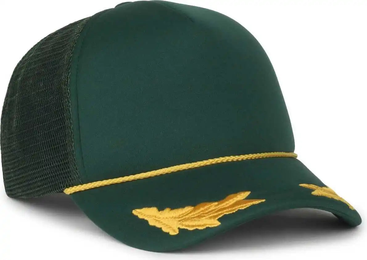Oc Sports Se-foam Special Edition Embroidered Foam Mesh Trucker with Cords Cap - Dark Green - Osfm