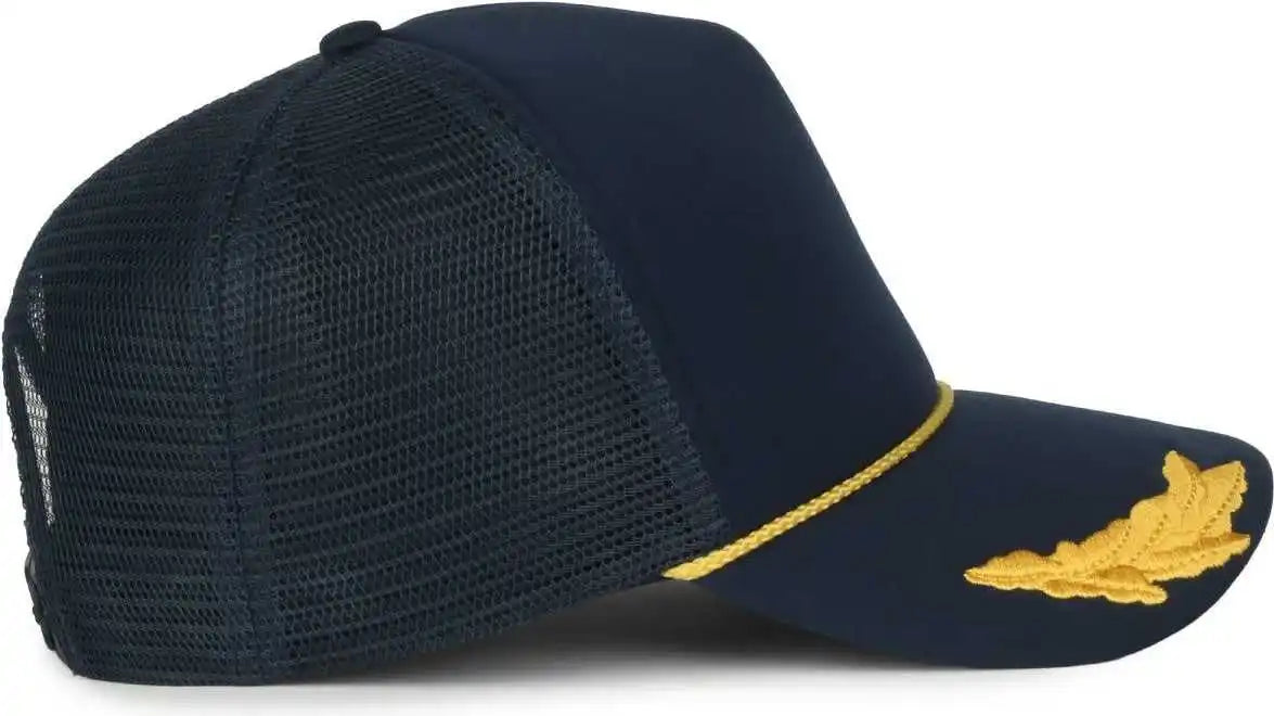 Oc Sports Se-foam Special Edition Embroidered Foam Mesh Trucker with Cords Cap - Navy - Osfm