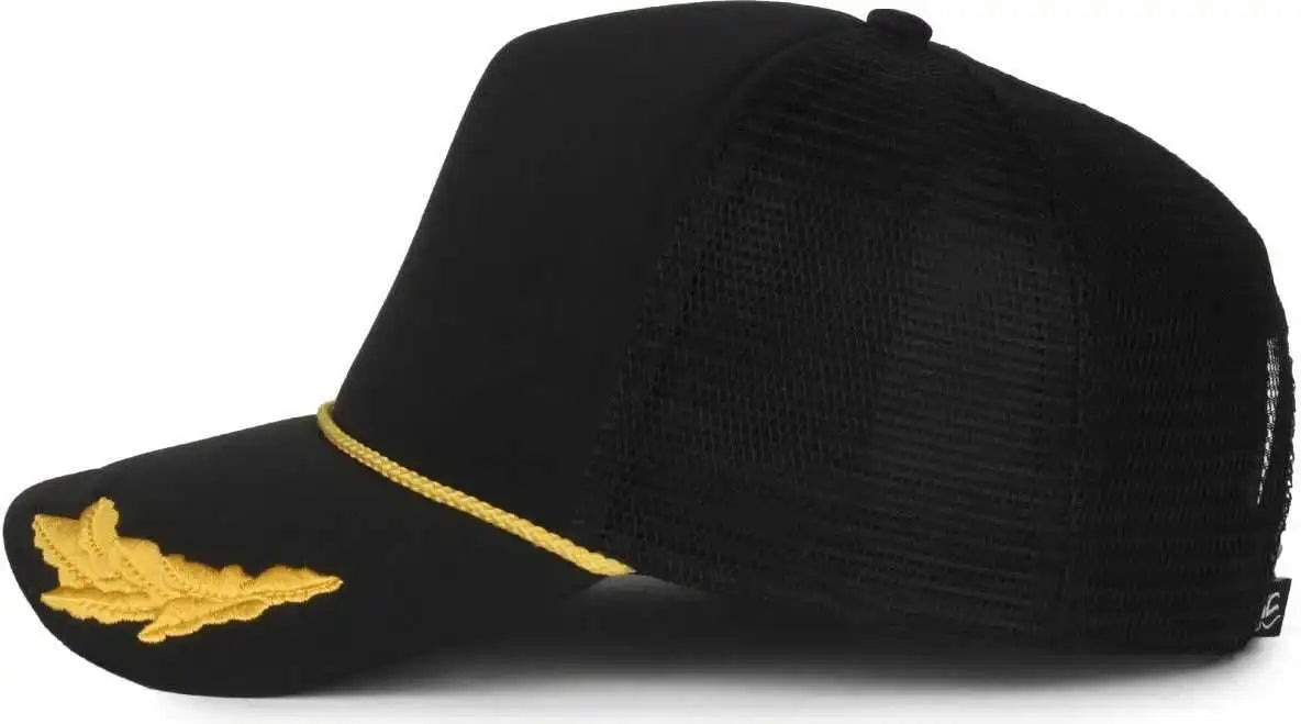 Oc Sports Se-foam Special Edition Embroidered Foam Mesh Trucker with Cords Cap - Black - Osfm