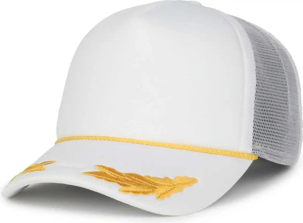 Oc Sports Se-foam Special Edition Embroidered Foam Mesh Trucker with Cords Cap - White - Osfm