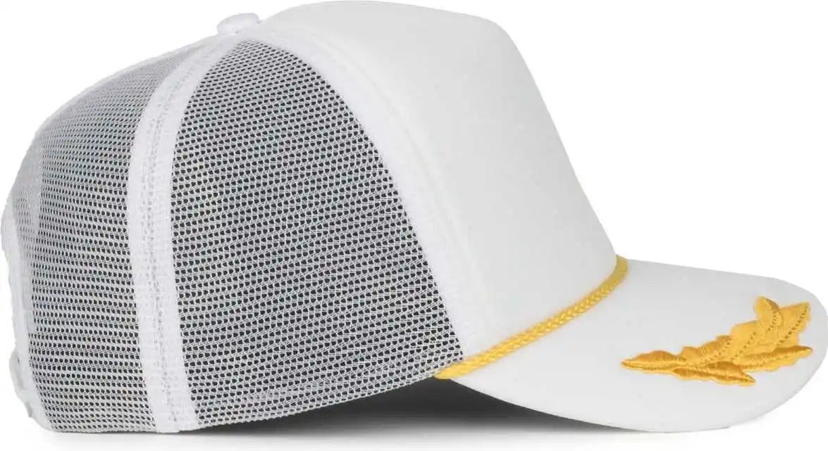 Oc Sports Se-foam Special Edition Embroidered Foam Mesh Trucker with Cords Cap - White - Osfm