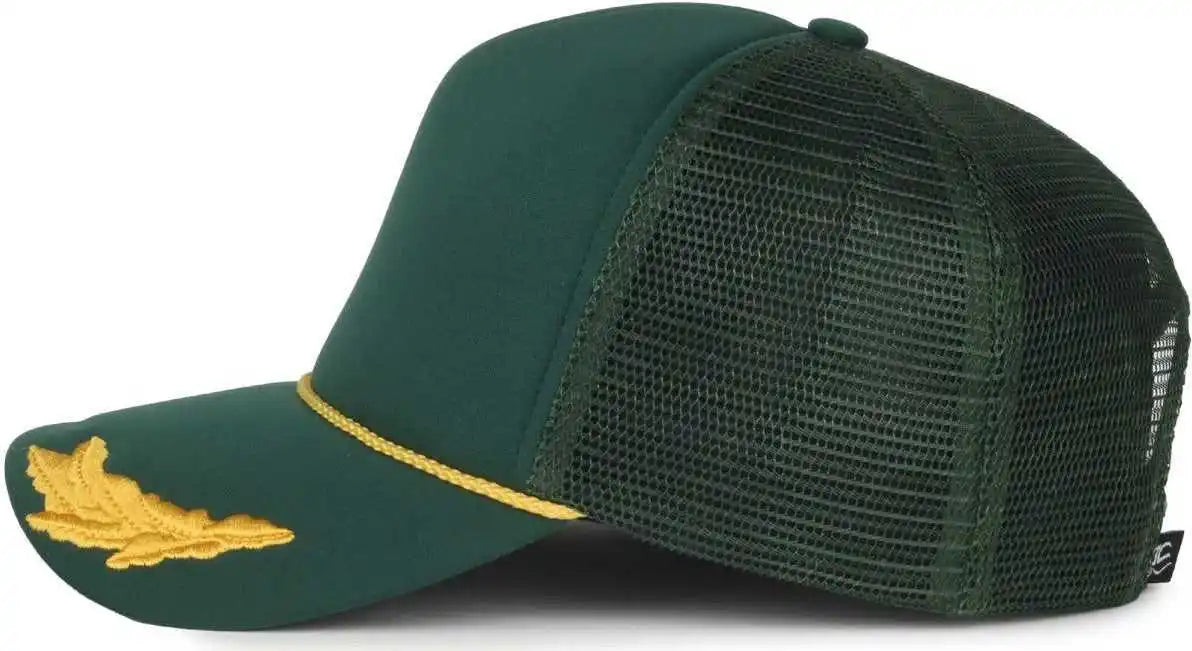 Oc Sports Se-foam Special Edition Embroidered Foam Mesh Trucker with Cords Cap - Dark Green - Osfm
