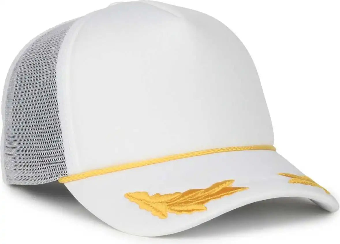 Oc Sports Se-foam Special Edition Embroidered Foam Mesh Trucker with Cords Cap - White - Osfm