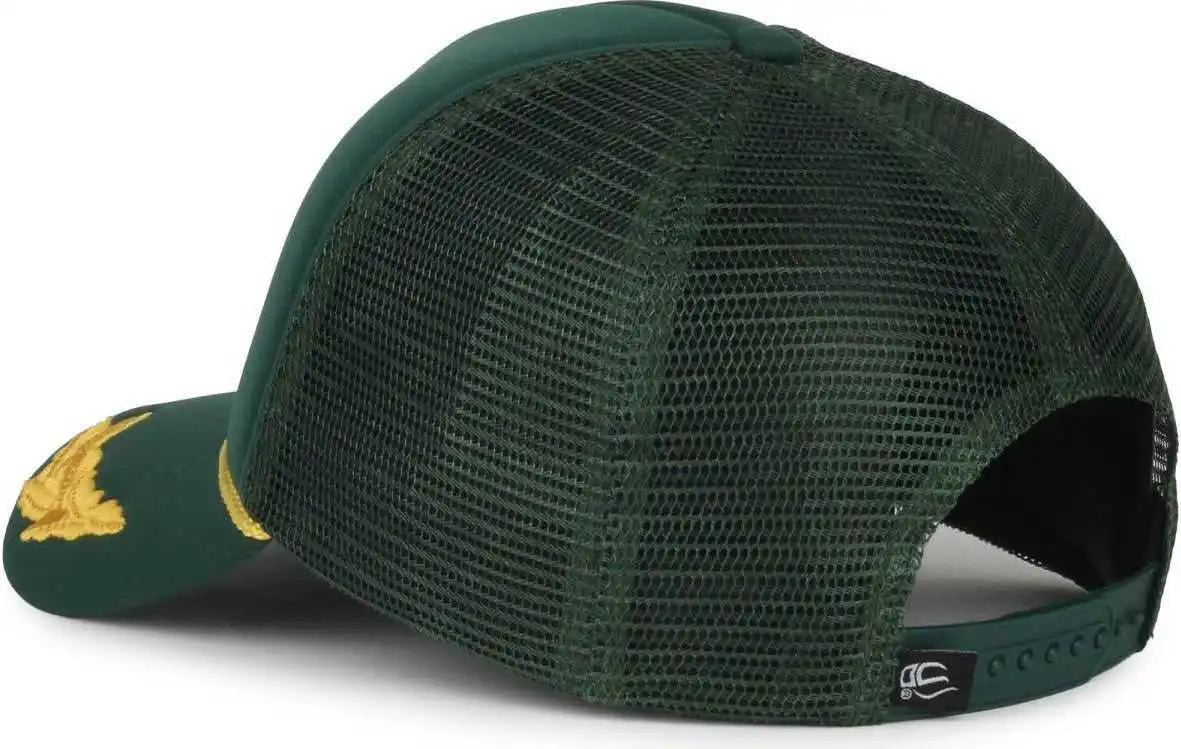 Oc Sports Se-foam Special Edition Embroidered Foam Mesh Trucker with Cords Cap - Dark Green - Osfm