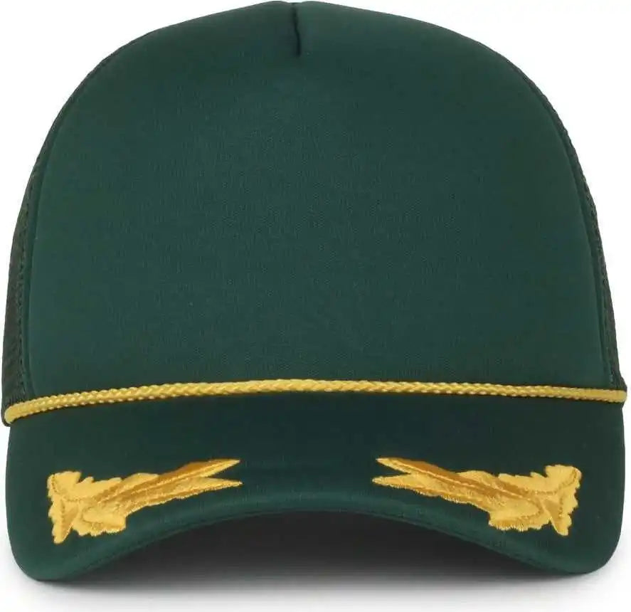 Oc Sports Se-foam Special Edition Embroidered Foam Mesh Trucker with Cords Cap - Dark Green - Osfm