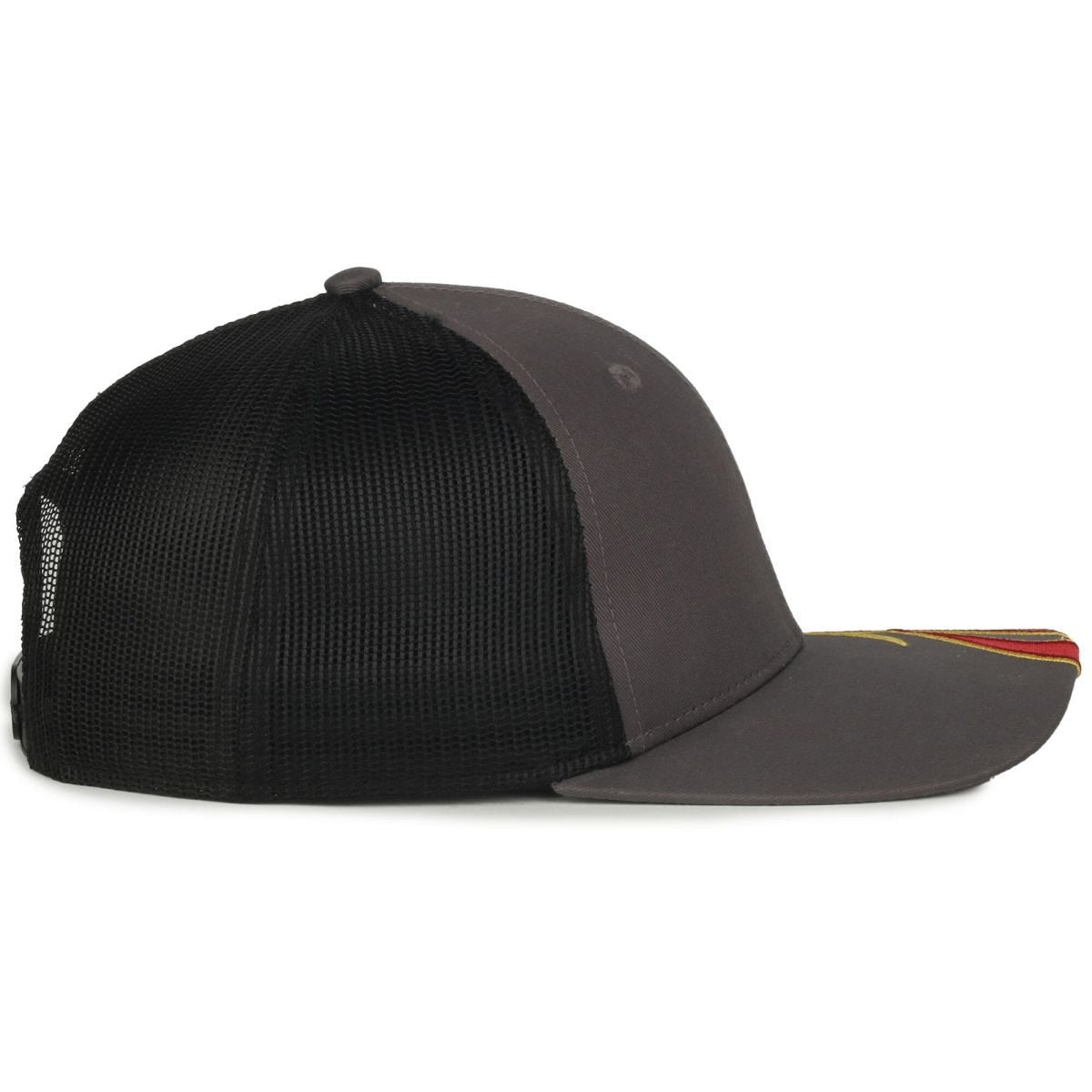 Oc Sports Skrrt-01 Flame Embroidery Mesh Back Cap - Charcoal/black