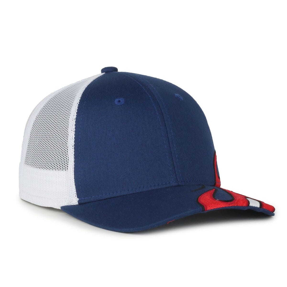 Oc Sports Skrrt-01 Flame Embroidery Mesh Back Cap - Royal/white