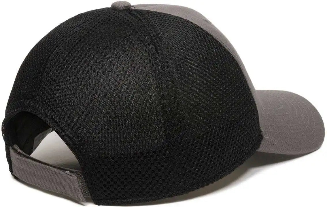 Oc Sports Swm-600 Cotton Twill and Mesh Adjustable Cap - Charcoal Bk - Dark Gray Black / 6 7/8’’ - 7 1/2’’