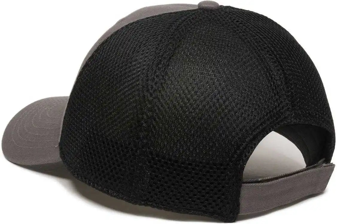 Oc Sports Swm-600 Cotton Twill and Mesh Adjustable Cap - Charcoal Bk - Dark Gray Black / 6 7/8’’ - 7 1/2’’