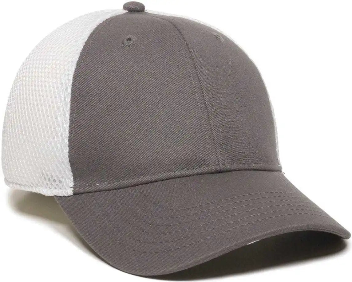 Oc Sports Swm-600 Cotton Twill and Mesh Adjustable Cap - Charcoal Wh - Dark Gray White / 6 7/8’’ - 7 1/2’’